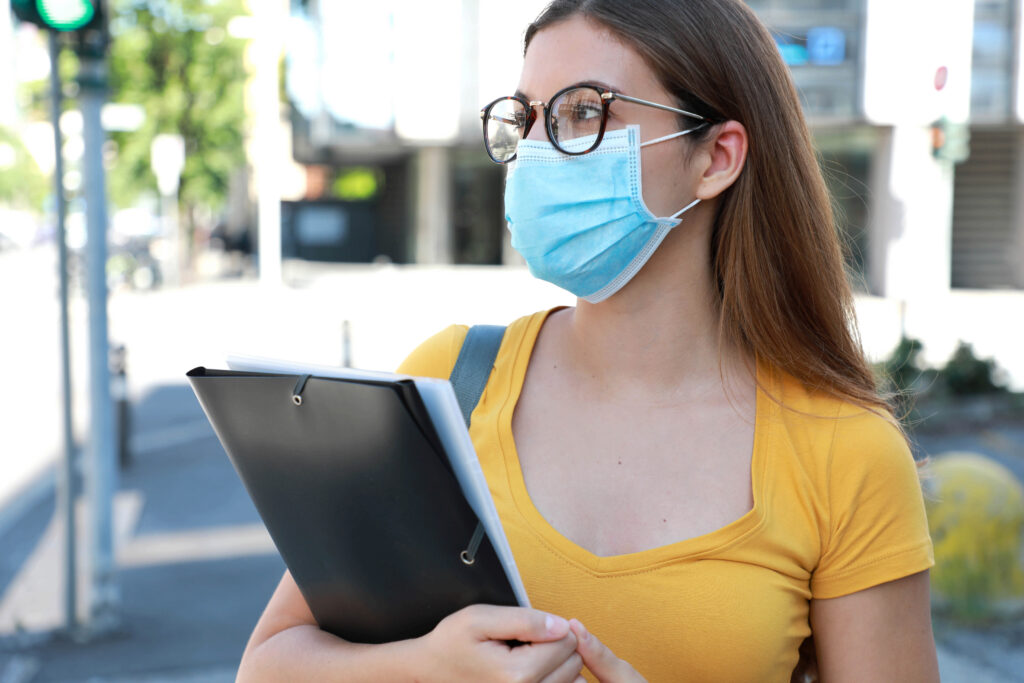 young girl with ipad